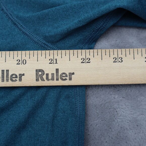 Champion Shirt Mens L Green Long Sleeve Crew Neck Polyester Logo Casual T Shirt - Picture 4 of 16